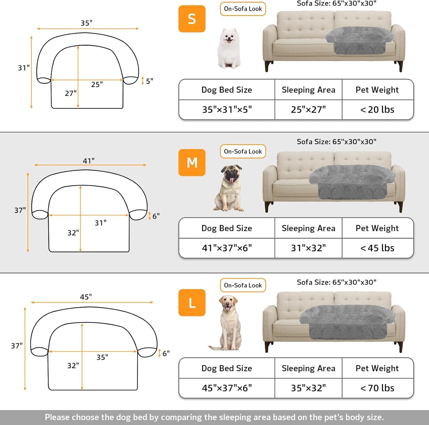 Calming Dog Bed Fluffy Plush Dog Mat for Furniture Protector with Removable Washable Cover for Large Medium Small Dogs and Cats (Large, Light Grey)