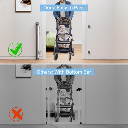 probebi Retractable Baby, Child & Dog Gates for Stairs, Extends to 54" Wide 34" Tall, Use for Outdoor, Indoor, Hallways, Doorways, Deck, Porch, Black