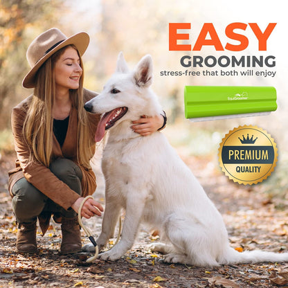 EasyGroomer Deshedding Brush for Dogs & Cats – Undercoat Grooming Tool for Short & Long Hair, Removes Loose Fur & Dirt, Reduces Shedding for Small & Large Pets, Purple