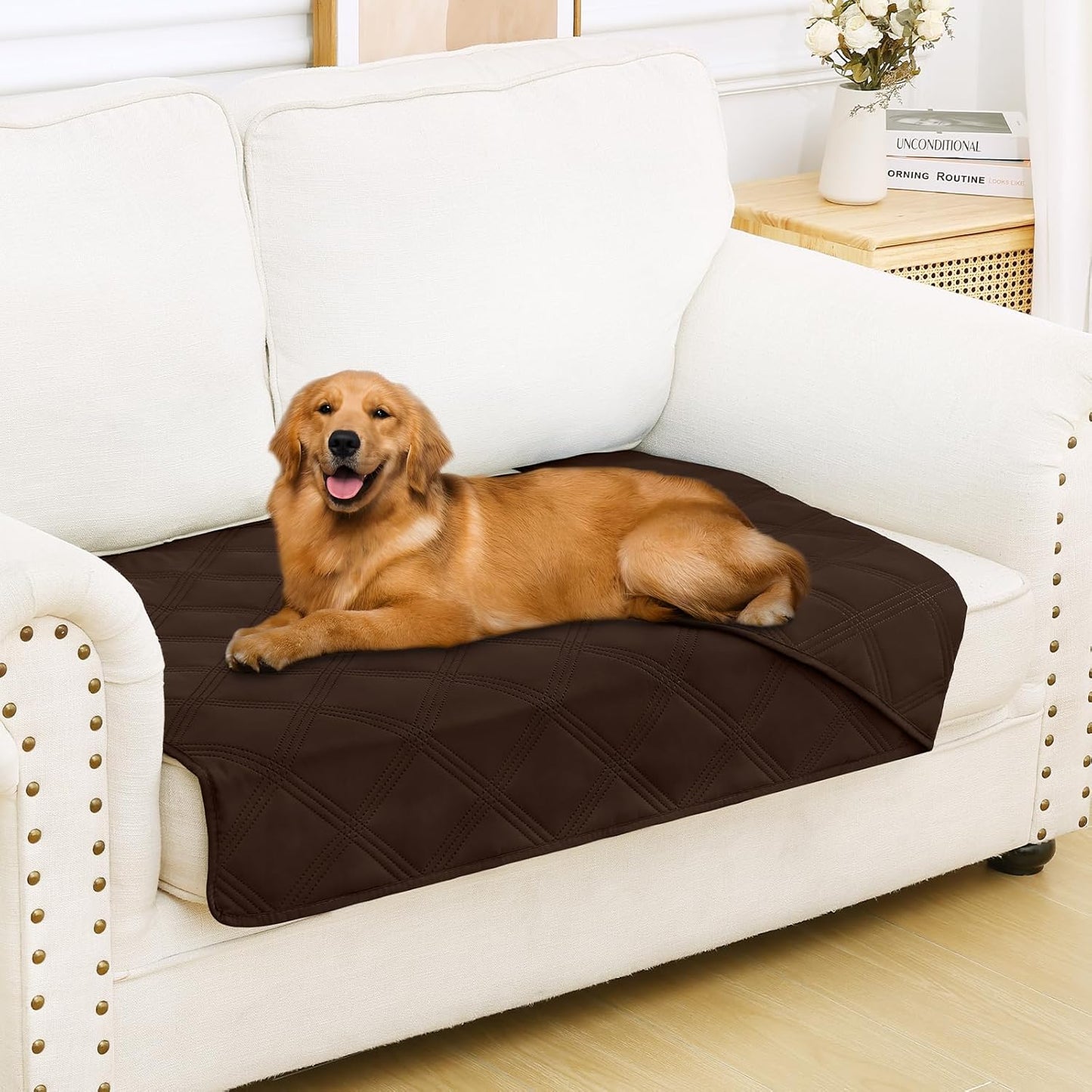 Smiry Waterproof Dog Bed Cover Blanket 30x70, Soft Reversible Pet Blanket, Washable Leakproof Cats Dogs Couch Cover for Sofa, Couch, Furniture, Grey/Dark Grey