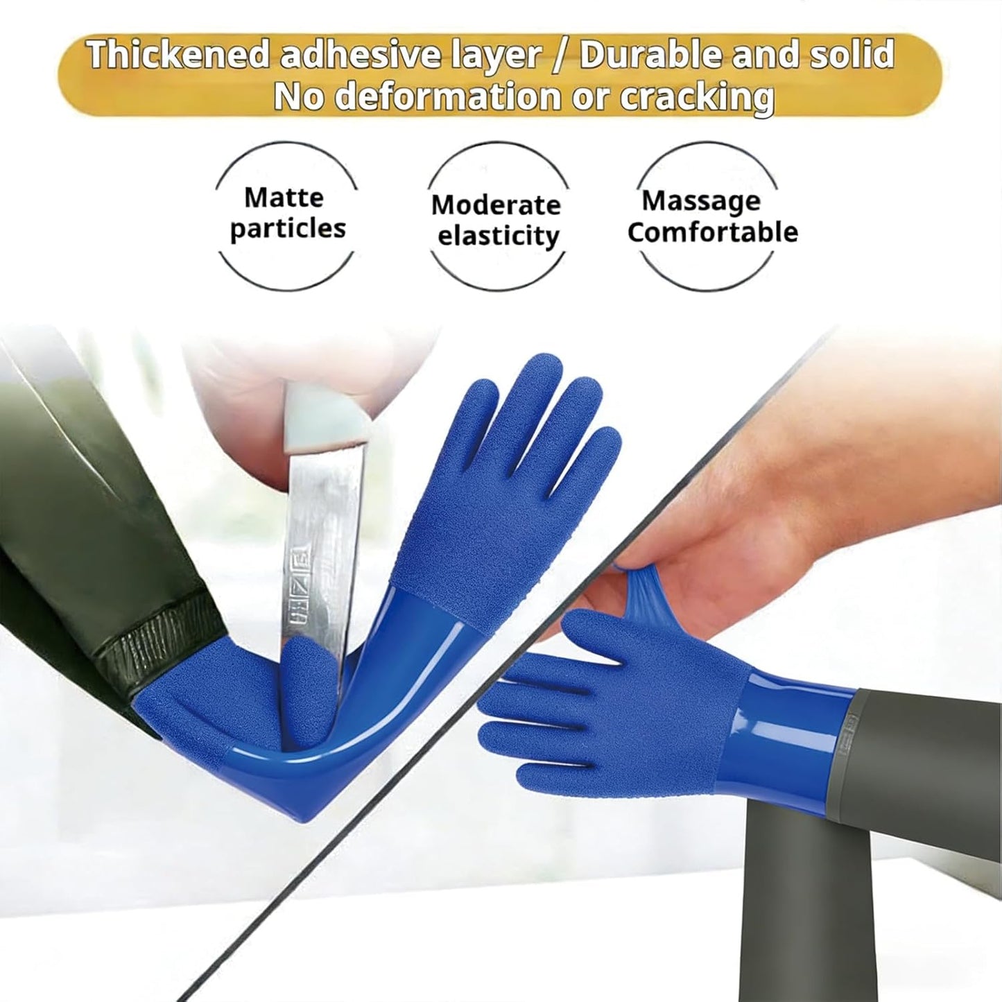 YOFANG Pet Grooming Washing Gloves,27.2" Extra Long Waterproof Rubber Bathing Gloves for Dogs & Cats,Anti-Bite & Anti-Scratch Hair Removal Cat Bath Gloves with 3000+ Massage Particles,Blue/Green ﻿