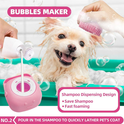 Dog Brush for Shedding,6 PCS in One Pet Slicker Hair Brush Kit Organizer Bag - Dog Cat Grooming Deshedding Undercoat Rake Brush Comb for All Small Large Dogs Cats Grey