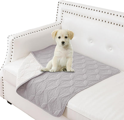 Waterproof Dog Blanket, 30x30 inches Small Pet Couch Covers for Sofa, Chair Bed Furniture Protector from Dogs Washable and Reversible-Lightgrey+Darkgrey