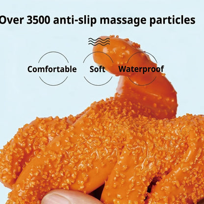 YOFANG 14" Long Pet Grooming Gloves for Washing & Hair Removal,Waterproof Rubber Cat Bite-Proof Brush Gloves,Dog Bath Glove with Soft 3500+ Particles Massage,Orange