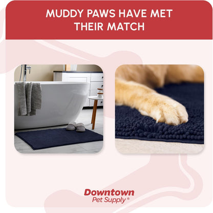 My Doggy Place Dog Mud Mat, 36"x26" Ash – Thick Microfiber Entry Rug for Snow, Mud & Salt – Absorbent, Quick-Dry, Washer-Safe & Non-Slip, Large