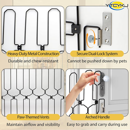 Retractable Pet Gate for Front Door - 35.4" Extra Wide, 30.7" Tall Heavy Duty Metal Retractable Door Barrier, Easy Install Safety Dog Gate for Front Door, RVs to Prevent Dogs from Dashing Out