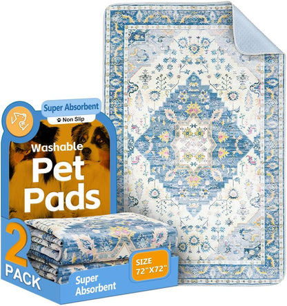 Washable Pee Pads for Dogs, 2 Pack Reusable Puppy Training Pads 40"x26" Super Absorbent Waterproof Dog Training Pads, Non-Slip Potty Pads, Whelping Pads Litter Mat