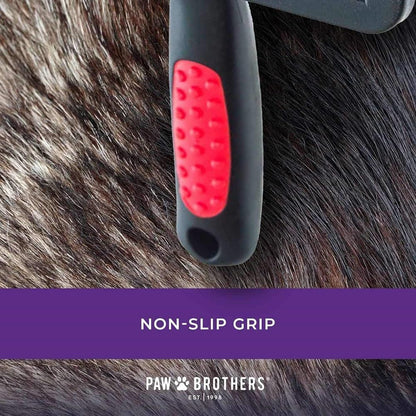 Paw Brothers Professional Grade Extra Long Slicker Brush - Ergonomic Handle, Removes Loose Undercoat and Tangles for Dogs