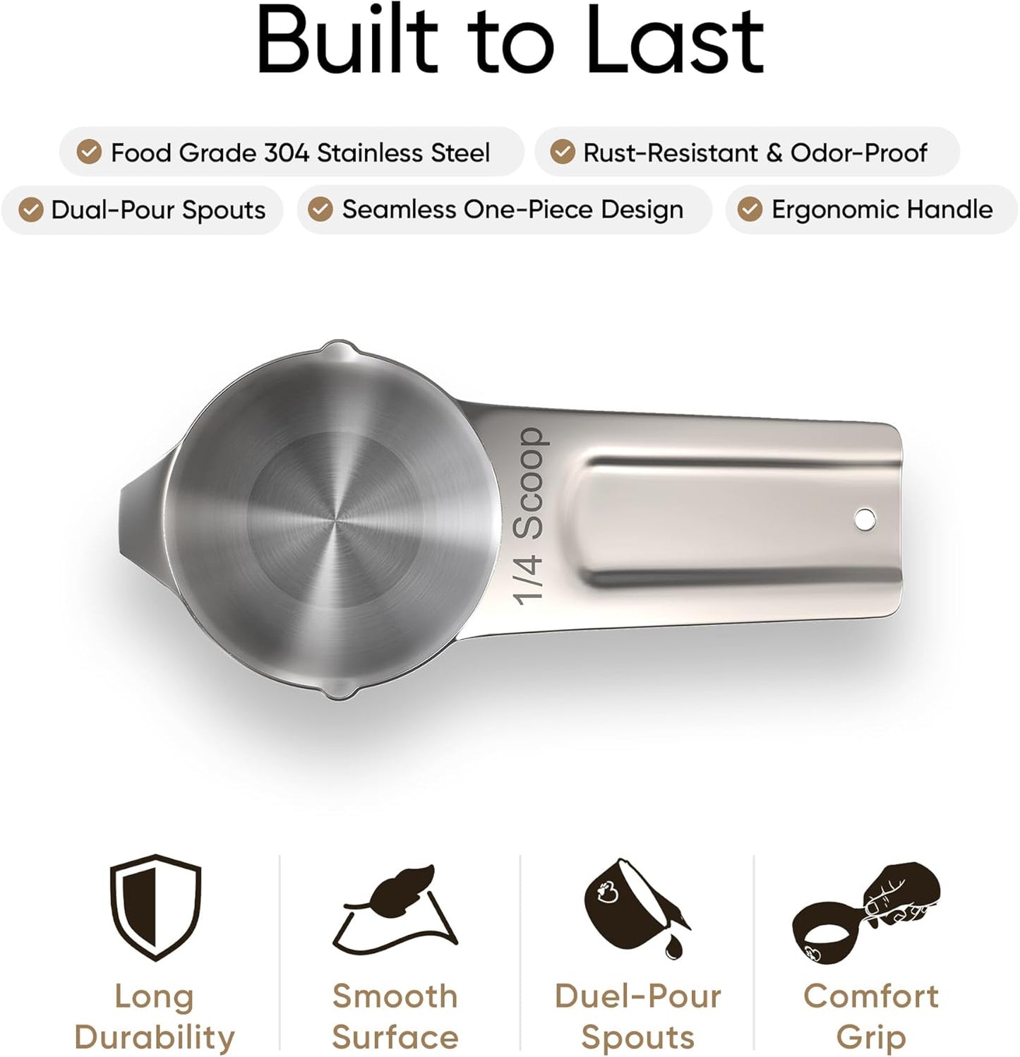 Color Up 1 Cup Pet Food Scoop – Stainless Steel Dog Food Scoop Cup (16 Tbsp) – Heavy-Duty, Rust-Resistant Measuring Scoop for Dogs, Cats, Birds & Rabbits – Ideal for Dry Food & Treats
