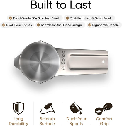 Color Up 1 Cup Pet Food Scoop – Stainless Steel Dog Food Scoop Cup (16 Tbsp) – Heavy-Duty, Rust-Resistant Measuring Scoop for Dogs, Cats, Birds & Rabbits – Ideal for Dry Food & Treats