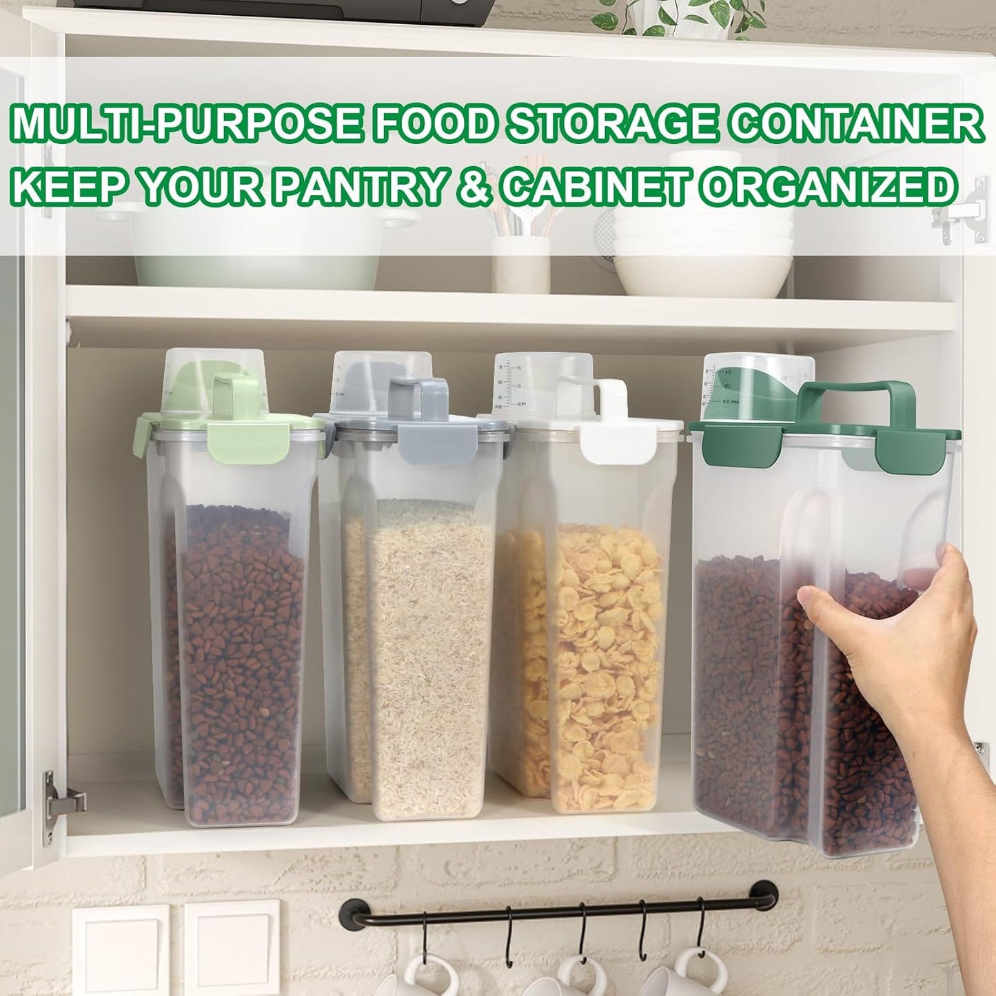 TBMax Dog Food Storage Container 5-7 lbs, Airtight Cat Food Container with Larger Spout & Measuring Cup, Portable Pet Food Storage Dispenser for Small Animal Kibble Storage, Bird Seed Container
