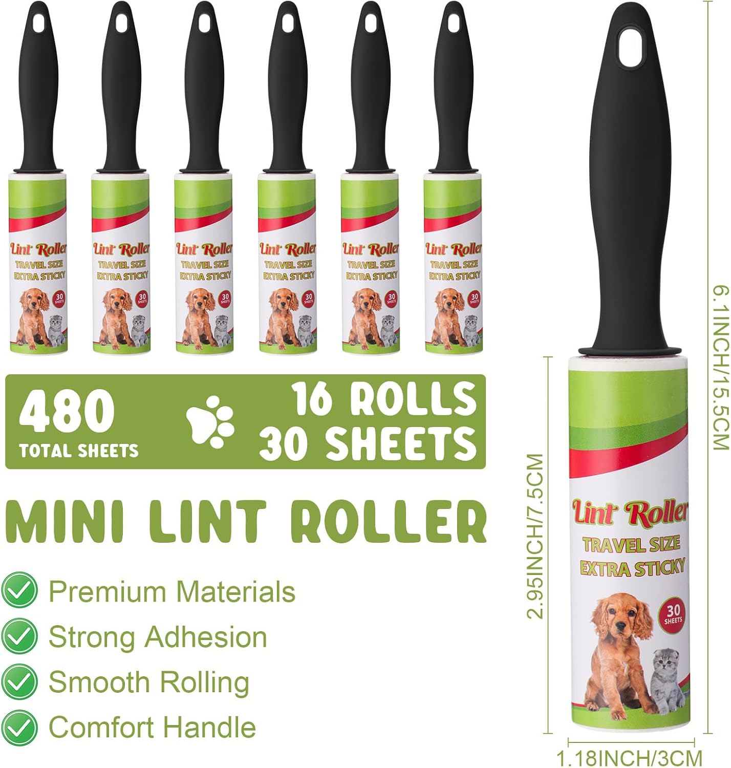 Hushee 8 Pcs Mini Lint Roller for Travel Small Lint Removers Bulk for Pet Hair and Clothes Small Size Removers Portable Sticky Removing Tool for Cleaning Furniture Dog Car Seat