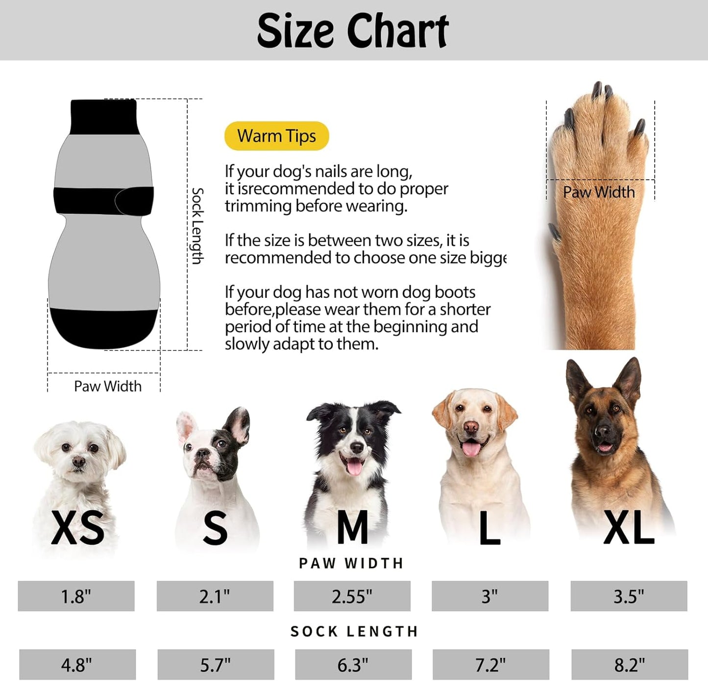 SCENEREAL 6Pcs Anti Slip Dog Socks to Prevent Licking Paws for Hot/Cold Pavement, Dog Grippy Socks for Hardwood Floors, Dog Shoes for Boots & Paw Protectors for Puppy Small Medium Large Senior Dogs