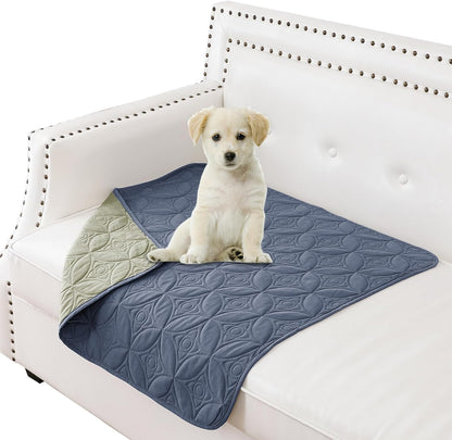 Waterproof Dog Blanket, 30x30 inches Small Pet Couch Covers for Sofa, Chair Bed Furniture Protector from Dogs Washable and Reversible-Lightgrey+Darkgrey