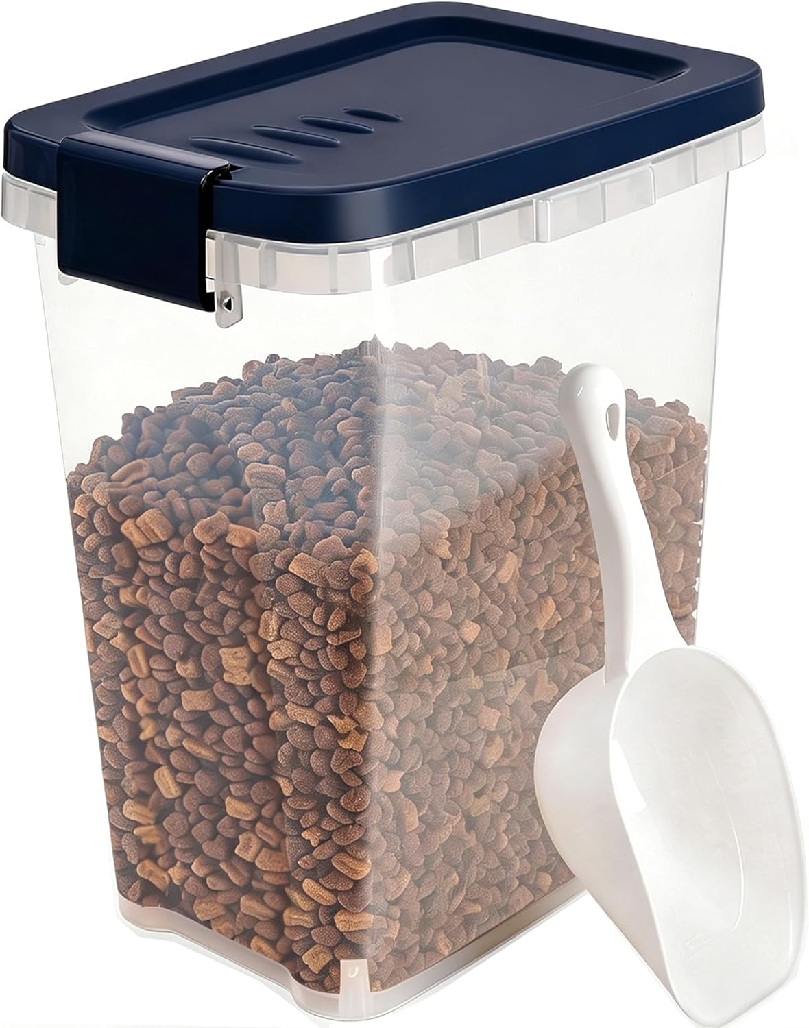 5-10 Lbs Cat Food Storage Container with Scoop - Airtight Dog Food Container - Buckle-Lock Pet Food Container for Dog, Cat, Bird Seed, Chicken, Dry Food Storage Bin Container for Rice, Cereal, Flour