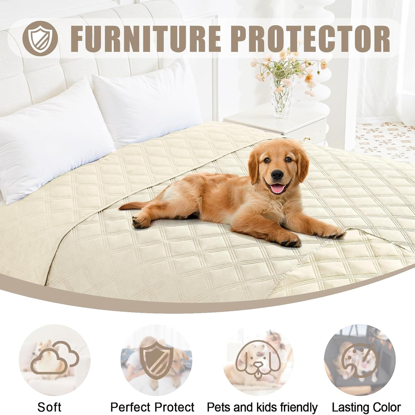 Smiry Waterproof Dog Bed Cover Blanket 30x70, Soft Reversible Pet Blanket, Washable Leakproof Cats Dogs Couch Cover for Sofa, Couch, Furniture, Grey/Dark Grey