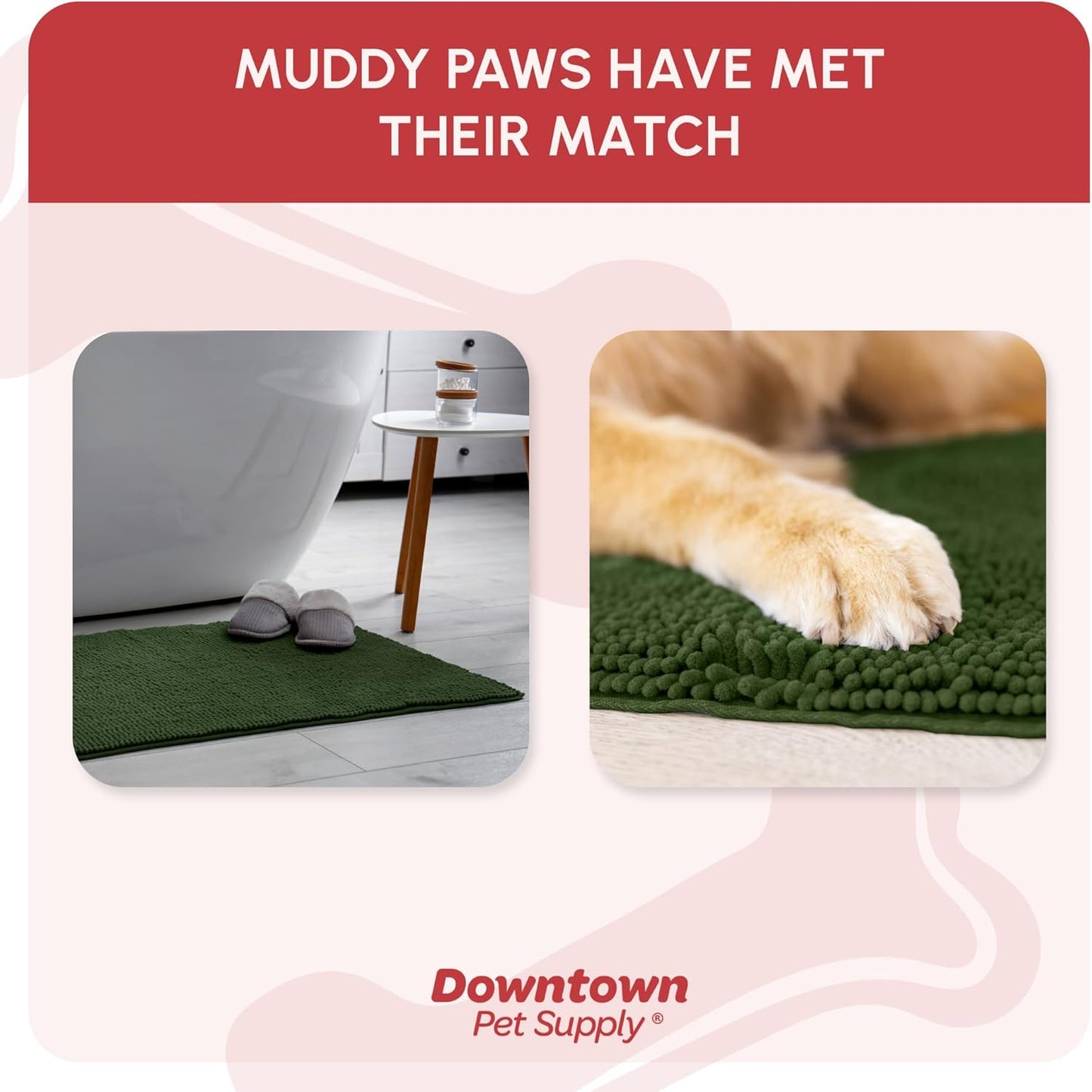 My Doggy Place Dog Mud Mat, 36"x26" Ash – Thick Microfiber Entry Rug for Snow, Mud & Salt – Absorbent, Quick-Dry, Washer-Safe & Non-Slip, Large