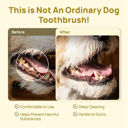 HICC PET Toothbrush for Cats & Small Dogs, Vet-Recommended Ergonomic Pet Toothbrush for Easy Teeth Cleaning, Gentle on Gums, Cat & Dog Dental Care, Improves Oral Hygiene. Toothpaste Not Included