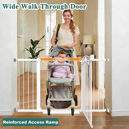 Fairy Baby 68.1"-70.8" Extra Wide Press Mounted Baby Gate Indoor for Kids Or Pets Walk Thru No Drill Long Dog Gates for The House Doorway Child Safety Gate