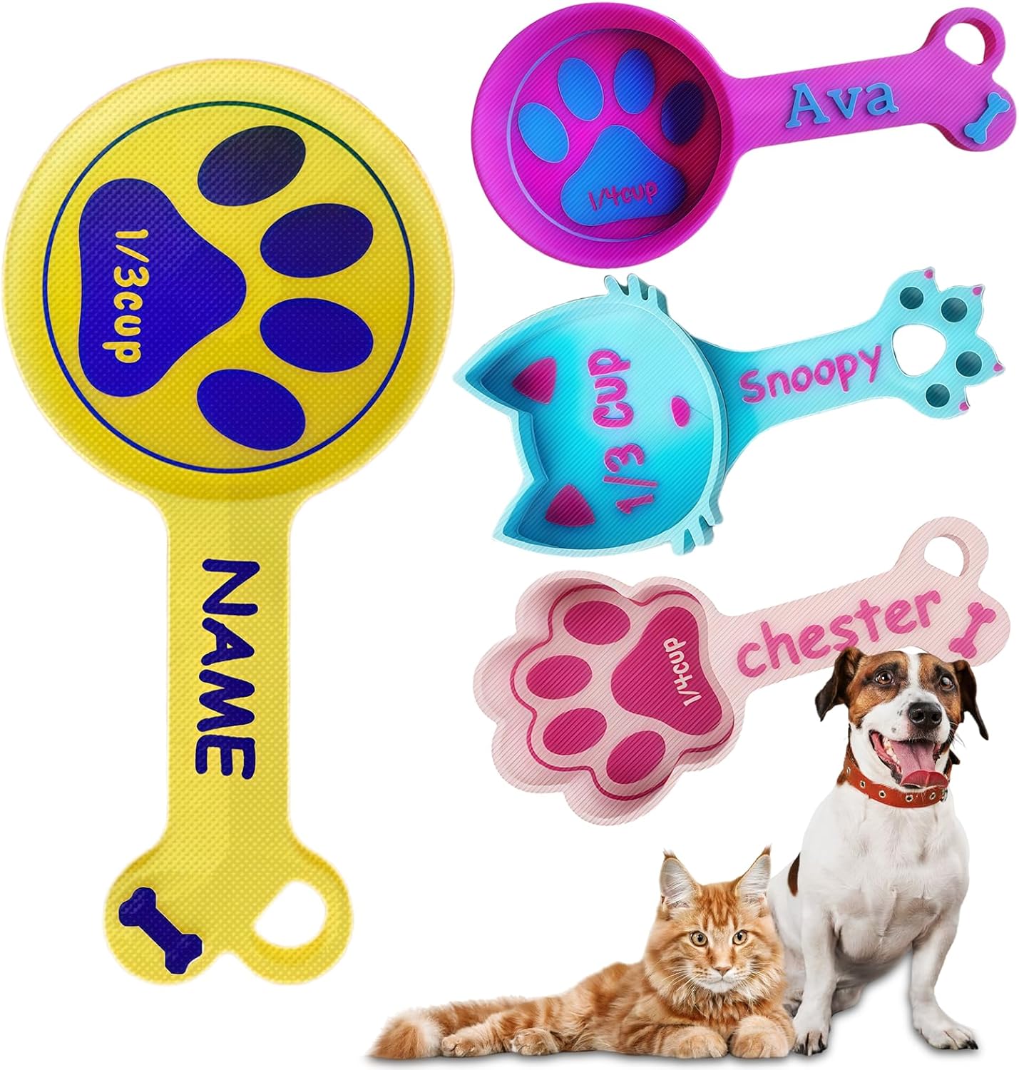 ubjva Personalized Dog Food Scoop Custom Dog Food Measuring Cup with Name Pet Accessories Gifts for Pet Lover