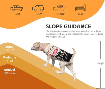 PawStep 50894 Pet Ramp for Dogs & Cats – Foldable Portable Dog Ramp with Poly Grass Non-Slip Surface, Lightweight Travel Ramp for Cars, SUVs, Beds & Couches