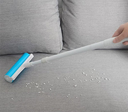 Pet Hair Remover with Long Handle, Resuable Lint Roller Cat Dog Hair Remover, Washasble Sticky, Reusable （1 Long Handle 1 Wide Roller Plus 1 Medium Roller + 1 Travel