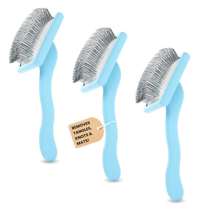Slicker Brush for Dogs - Long Pin for Poodles, Doodles & Long Haired Dogs, Deshedding & Dematting Tool, Slicker Dog Brushes for Grooming (Coral, Flat Large)