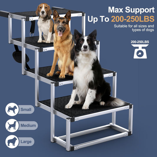 Dog Ramp for Car 63" Long & 17.3" Wide Portable Dog Ramps for Large Dogs with Non-Slip Rug Surface Dog Car Ramp for SUV Car & Truck, Folding Dog Ramp Up to 250LBS