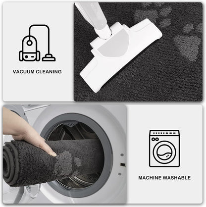 PURRUGS Dirt Trapping Door Mat 20" x 31.5", Non-Skid/Slip Machine Washable Microfiber Entrance Rug, Shoes Scraper, Dog Doormat, Super Absorbent Floor Mat for Muddy Wet Shoes and Paws, Grey