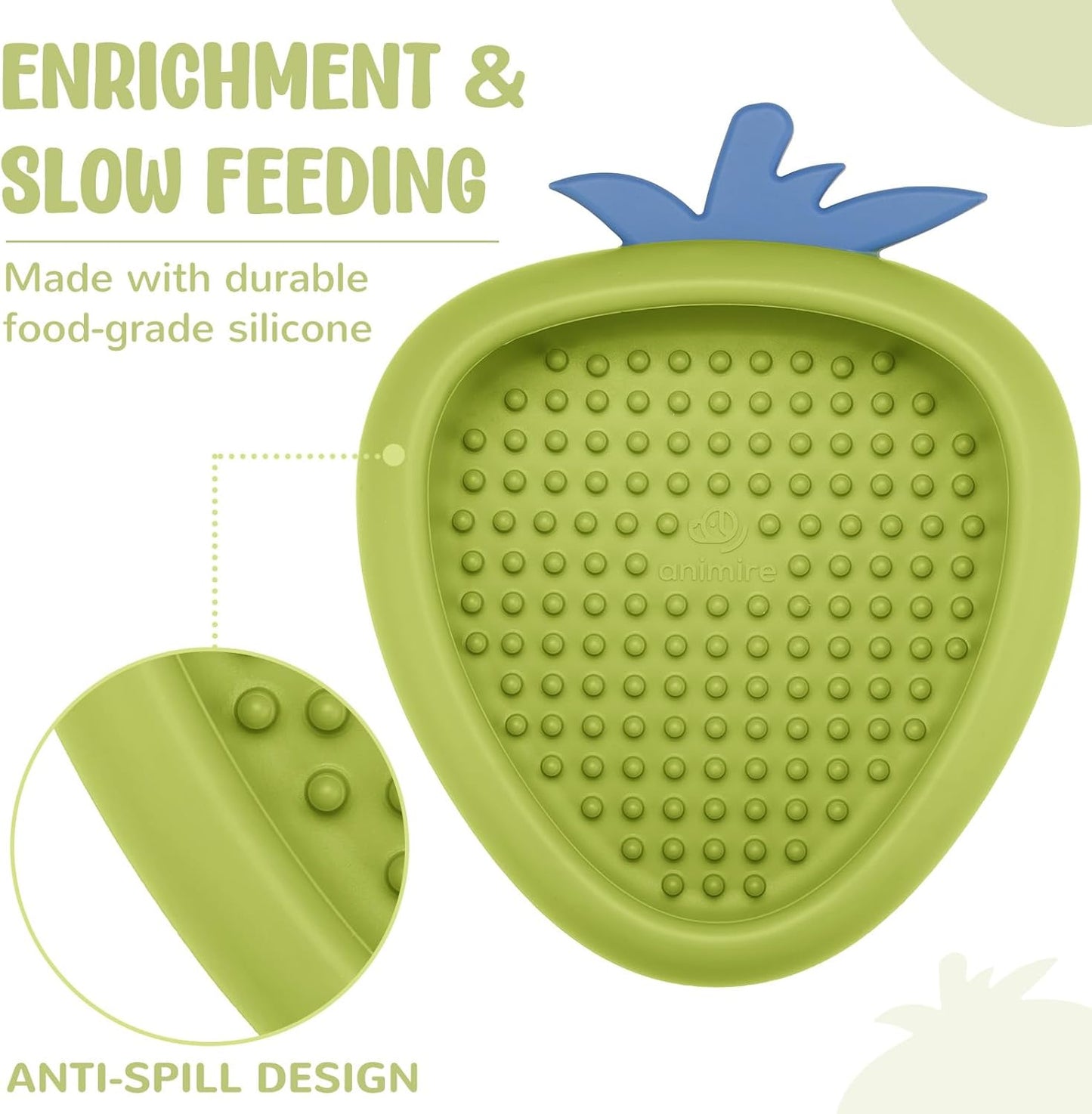Freeze Dog Lick Bowl, Animire Non-Slip Slow Feeder Lick Mat for Dogs, Silicone Dog Enrichment Bowl for Distraction Anxiety Relief Boredom, BPA Free, Dishwasher Safe(Rose,S)