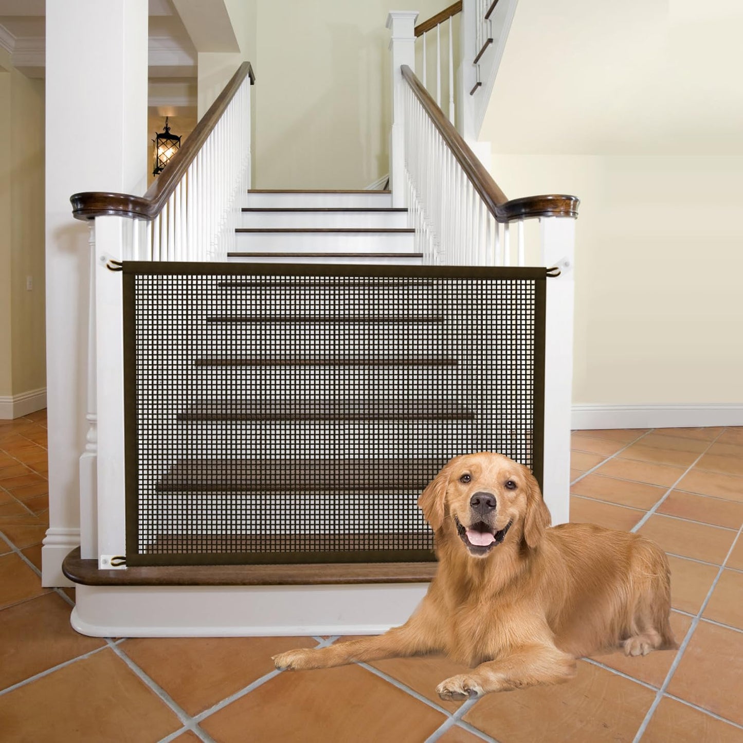 Cupount Baby Gate for Stairs - Dog Gate Indoor Mesh Pet Gates for Doorways (Black, 30" H x 41" W)