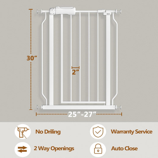 Fairy Baby Extra Wide Baby Gate for Dogs Pressure Monuted Safety Gate for Living Room, Fits 62 Inch to 67 Inch with No Drill Auto Close Dog Gate for Doorways, White