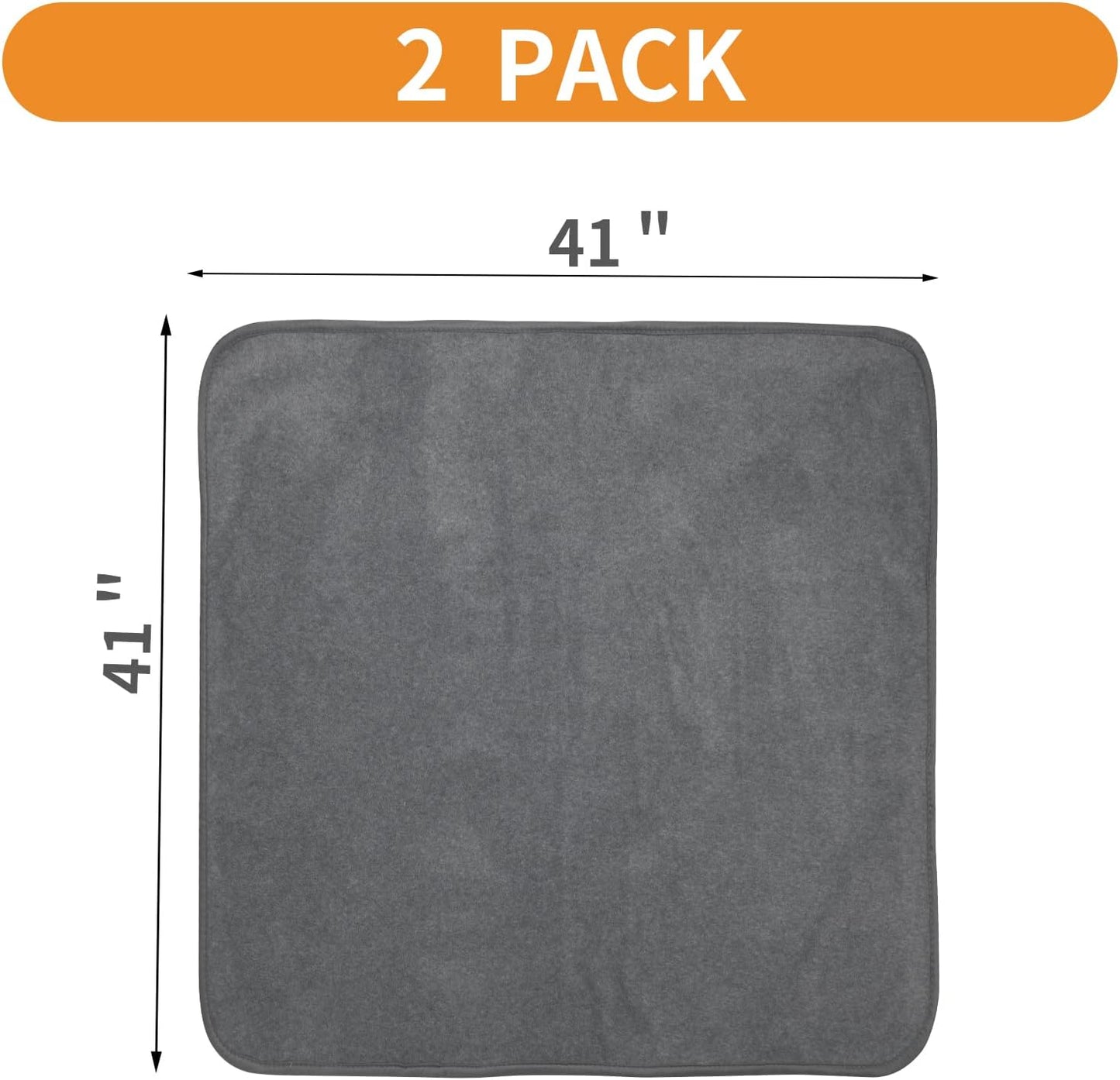 LOOBANI 2 Packs Extra Large Reusable Dog Mat for Floor, Non-Slip Washable Pee Pads for Dogs, Fast Absorbent Pet Whelping Pads, Puppy Playpen Mat for Incontinence, Housebreak, Crate (36"x48"-Gray)