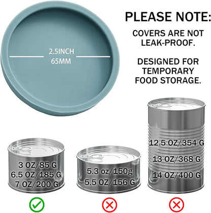 OHMO 2 Pack Cat Food Can Lids, Small Size (3 oz) Silicone Pet Food Can Lids Covers for 3 oz Cat Food Cans, Light Green