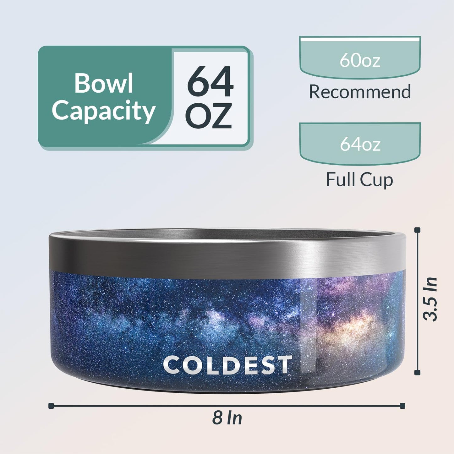 Coldest Dog Bowl - Anti Rust Metal, Non Slip, 3 Layers Insulated Stainless Steel Dog Bowls - Spill Proof & Heavy Duty - Water Bowl for Dogs, Cats & Pets, Dish Washer Safe (21 oz, Stealth Black)
