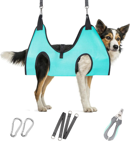 ATESON Pet Grooming Hammock with Nail Clippers/Nail Trimmers/Grooming Scissors, Dog Grooming Harness for Nail Trimming, Pet Grooming Sling Helper