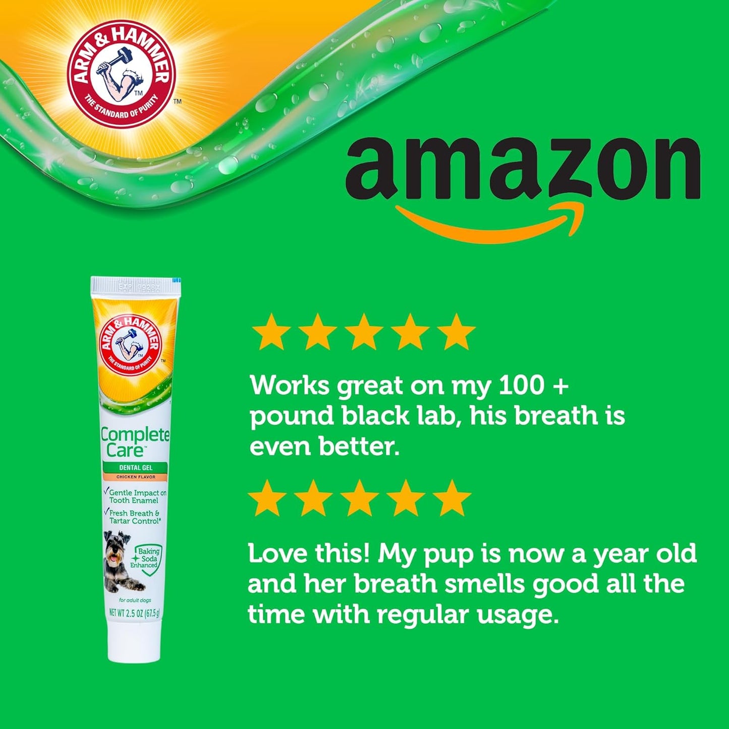 Arm & Hammer Complete Care Dog Dental Kit Enzymatic Toothpaste 2.5 OZ Chicken Flavor Toothbrush Finger Brush Tartar Baking Soda Formula
