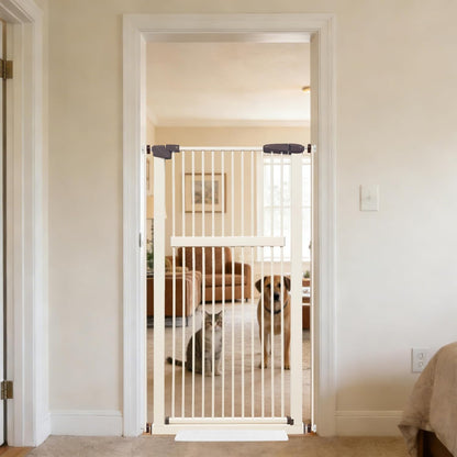 Lumizone Extra Tall Cat Gate 61.02" High Pressure Mounted Extra Wide 30.12"-34.05" (17Sizes) 1.37" Gap No Drilling Auto-Close Tall Pet Gate for Dogs (Black, 30.12"-34.05" W)