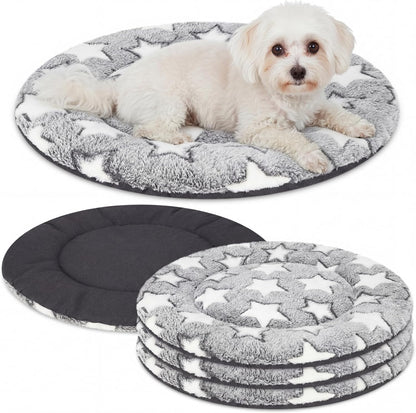 VitalCozy 4 Pcs Dog Crate Pads, Ultra Soft Warm Washable Anti-Slip Kennel Bed Mat for Pets, Reversible, Replaceable, Cage Liner for Small Medium Large Dogs and Cats (18 x 24 x 1.6 Inch,Star,Gray)