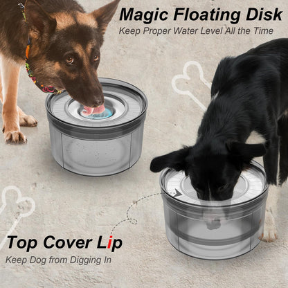 Techphardo 1Gallon No Spill Dog Water Bowl-3.8L Large Capacity, BPA-Free, Anti-Splash & Anti-Digging Design with Non-Slip Base for Messy Drinkers