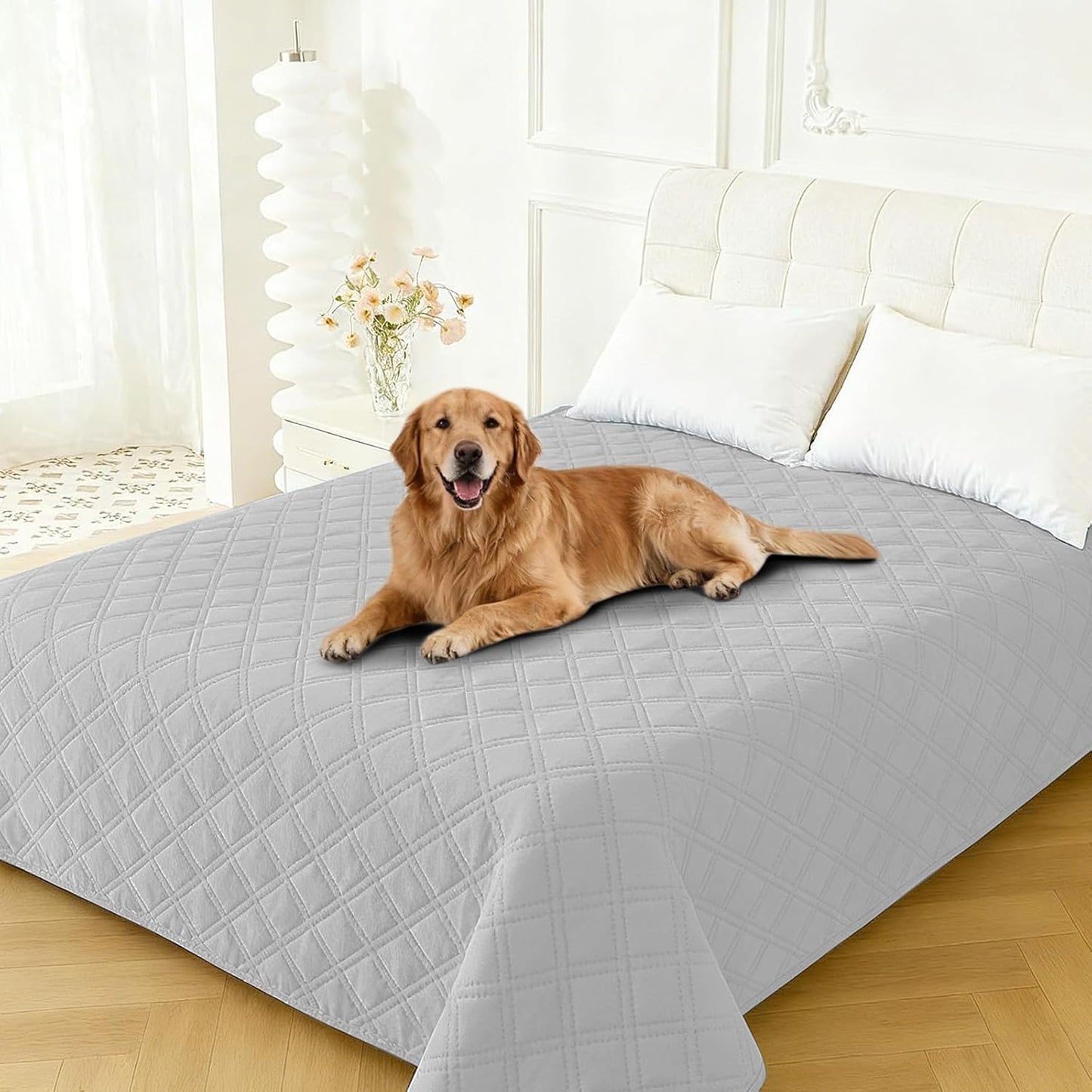 Waterproof Dog Blanket, Non-Slip Soft Pet Bed Cover, Couch Cover for Dogs Washable, Protects Sofa, Furniture, Crate, Car, Tear Resistant Leakproof Pet Blanket (30x70 Inch, Dark Grey)