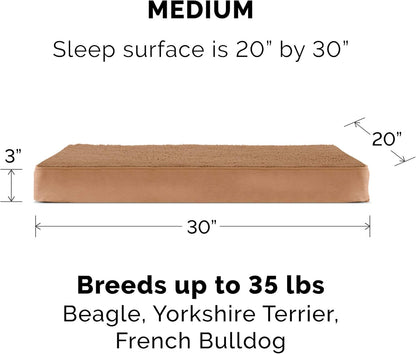 Furhaven Replacement Dog Bed Cover Ultra Plush Faux Fur & Suede Mattress, Machine Washable - Gray, Large