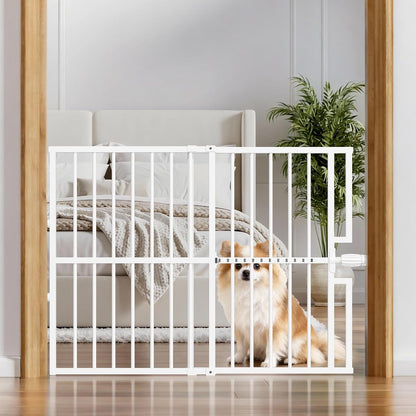 10-Second Quick Install Pressure Mounted Dog Gate for Pets and Kids,Adjustable 29'' to 43'' Wide Metal Pet Gate for Doorways Stairs,No Drilling,Expandable,30'' Tall Indoor Portable Safety Baby Gate
