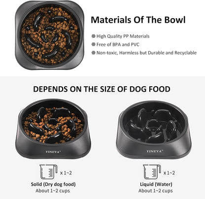 YINEYA Slow Feeder Dog Bowls, Pet Supplies that Slow Down Eating, Pet Food Bowls, Maze Dog Puzzle Feeder for Medium Breed