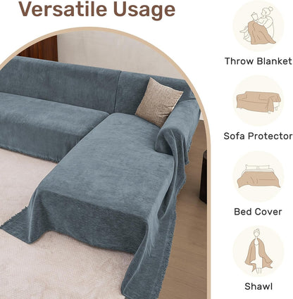 Sectional Couch Covers, 2 Pieces Washable L Shaped Couch Covers Sofa Blanket for Dogs Pet Friendly Sectional Sofa Slipcovers Furniture Covers,71"x 110"+ 71"x 118",(X-Large,Dark Gray)
