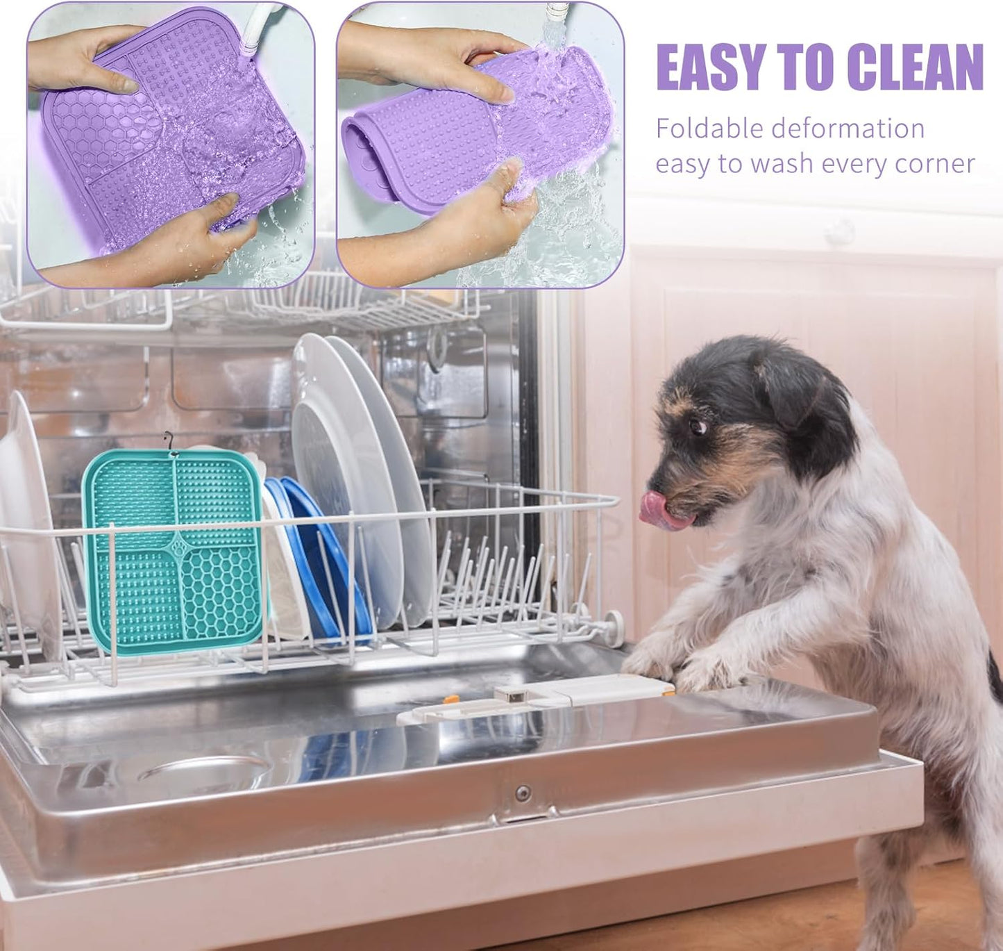 Honomastry Lick Mat for Dogs, Premium Lick Pad with Suction Cups for Dog Anxiety Relief, Slow Feeder Dog Bowls, Bathing, Grooming and Training.