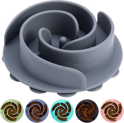 Slow Feeder Dog Bowls Insert, Bestalk Soft Silicone Slow Eating Feeder Insert with Suction Cups for Small, Medium and Large Dogs, Fit into Basic and Elevated Dog Bowls, Dark Blue