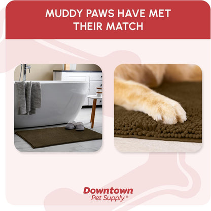 My Doggy Place Dog Mud Mat, 36"x26" Ash – Thick Microfiber Entry Rug for Snow, Mud & Salt – Absorbent, Quick-Dry, Washer-Safe & Non-Slip, Large