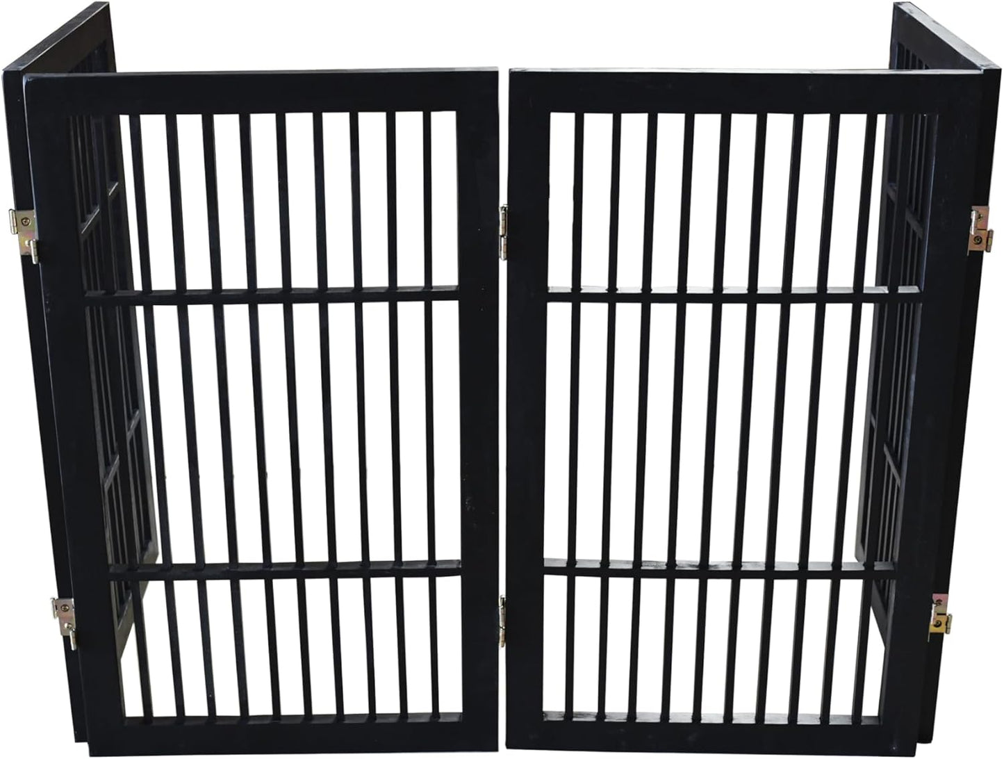Urnporium Freestanding Wooden Dog Gate for Doorways – Foldable Acacia Wood Pet Gate, No Drill Portable Indoor/Outdoor Puppy Fence Barrier (White Pet Gate, 3 Panel 24" Tall)