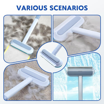Pets Hair Remover, 2025 Upgrade 4 in 1 Pet Hair Removal Tool, Long Handle Dog Hair Remover Brush, Multifunctional Hair Remover Brush for Carpets, Clothes, Bedding (1)